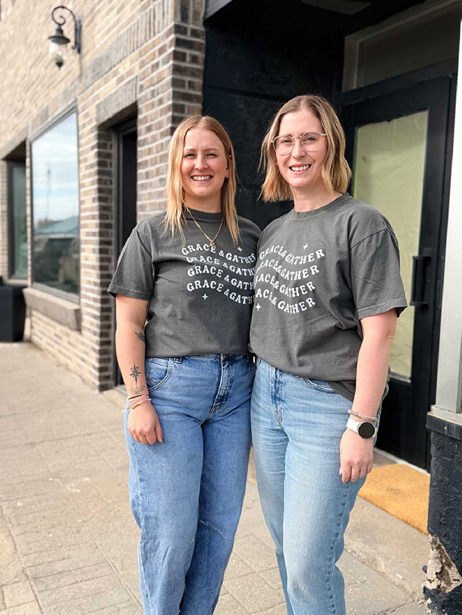 Kody Wolf and Jalisa Miller outside Grace and Gather, which will be opening its doors on Main Street Moosomin this Saturday, March 28.